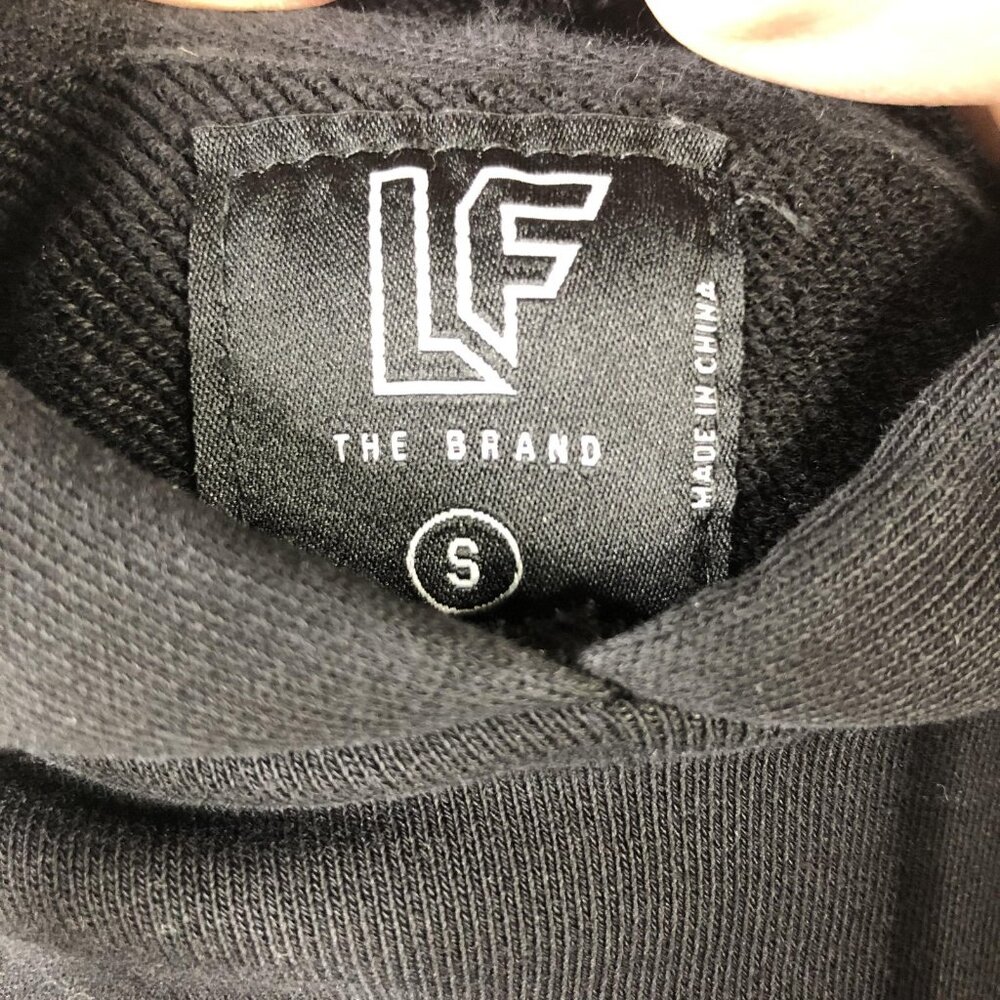 LF The Brand Hoodie Womens S Black Cold Shoulder Straps Punk Gothic Streetwear - Picture 5 of 12